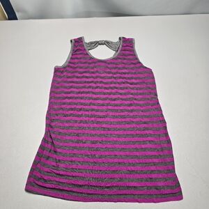 three seasons maternity purple and gray striped tank top women's size S